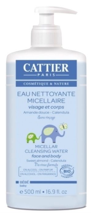 Agua Limpiadora Micelar Bebé Cara & Cuerpo · Cattier · 500 ml
