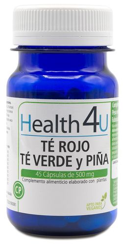 Té Rojo, Té Verde y Piña · Health4U · 45 cápsulas