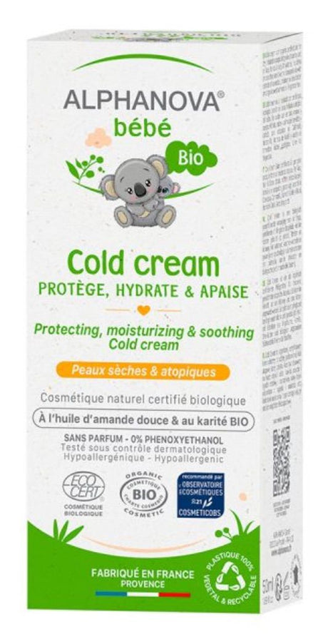 Crema Calmante Bebé BIO Cold Cream · Alphanova · 50 gramos