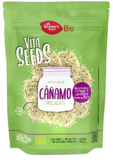Vitaseeds Semillas de Cáñamo Pelado · El Granero Integral · 200 gramos