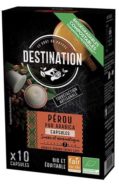 Cápsulas Biodegradables Pur Arábica Perú · Destination · 10 unidades