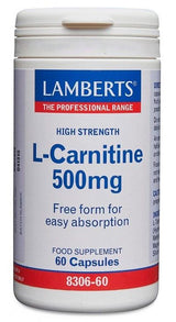 L-Carnitina 500 mg · Lamberts · 60 cápsulas