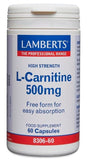 L-Carnitina 500 mg · Lamberts · 60 cápsulas