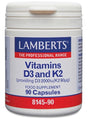 Vitamina D3 y K2 · Lamberts · 90 cápsulas