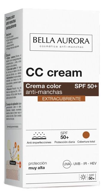 CC Cream SPF 50+ Antimanchas Extracubriente · Bella Aurora · 30 ml