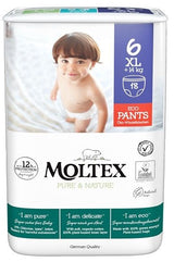 Braguita-Pañal Pure & Nature Talla 6 XL · Moltex · 18 unidades