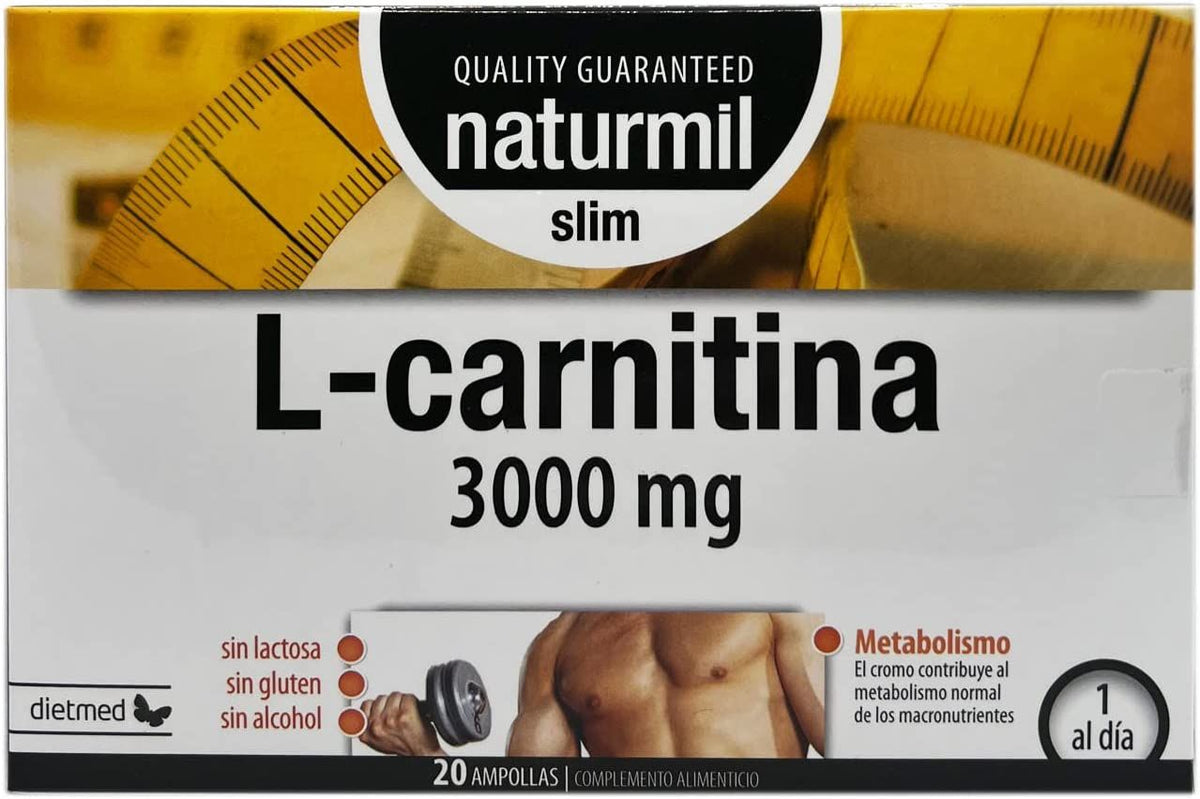 L-Carnitina 3.000 mg Slim · Naturmil · 20 ampollas