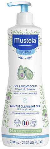 Gel de Baño Suave con Aguacate Bio · Mustela · 750 ml