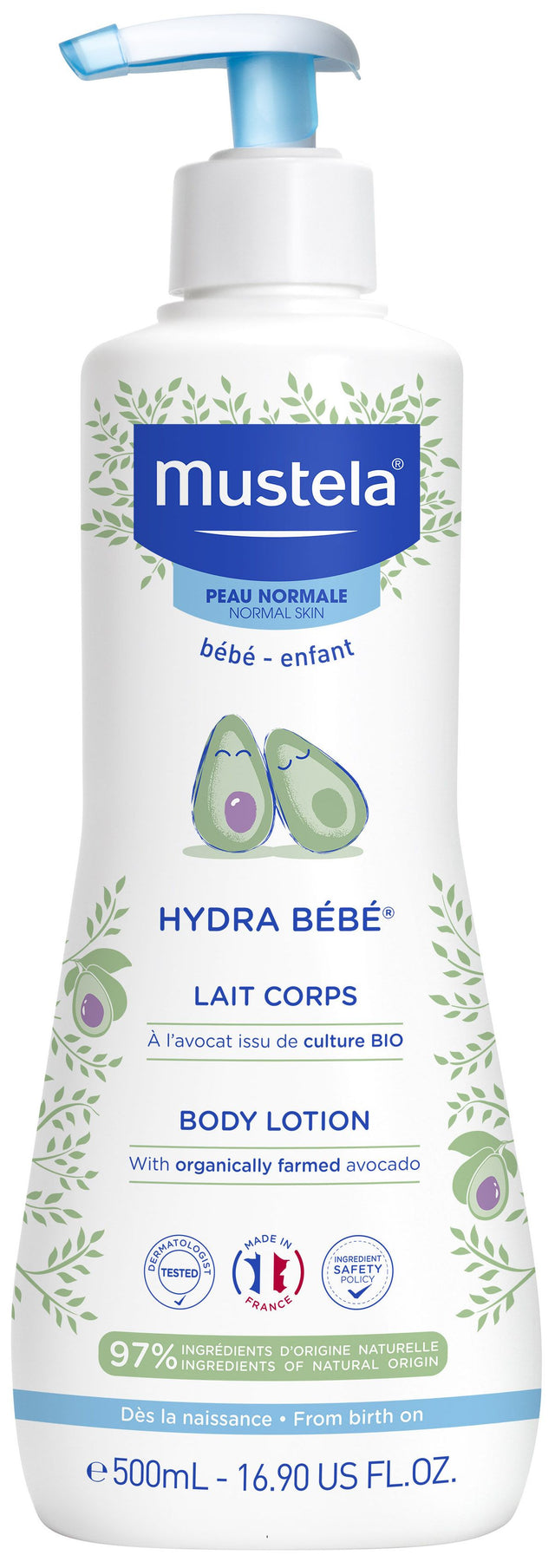 Hydra Bebé Leche Corporal con Aguacate Bio · Mustela · 500 ml