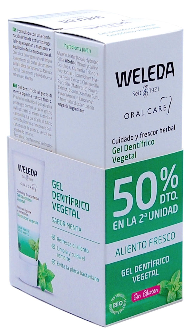Duplo Gel Dentífrico Vegetal · Weleda · 2x75 ml