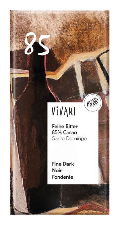 Chocolate Negro Fino 85% Cacao · Vivani · 100 gramos