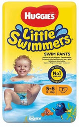 Pañal Bañador Desechable Little Swimmers Talla 5-6 · Huggies · 11 unidades