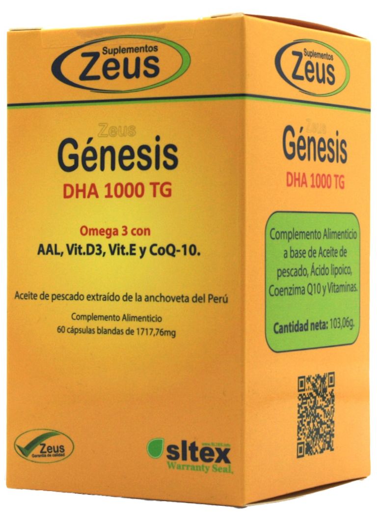 Génesis DHA 1000 TG · Zeus · 60 cápsulas blandas