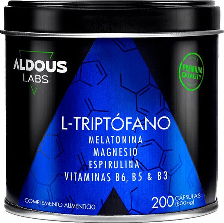 Triptófano con Melatonina, Magnesio, Espirulina y Vitaminas · Aldous Bio · 200 cápsulas
