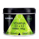 Vitamina D3 + K2 · Aldous Bio · 250 comprimidos