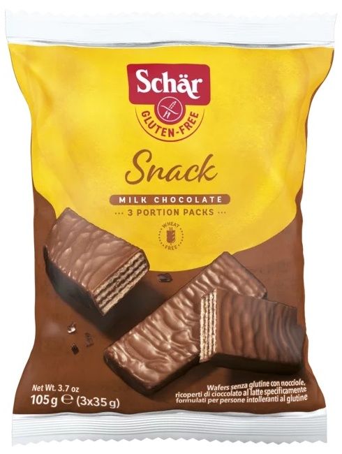 Barritas de Barquillo con Avellanas Sin Gluten · Schär · 105 gramos