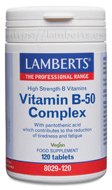 Vitamina B50 Complex · Lamberts · 120 comprimidos