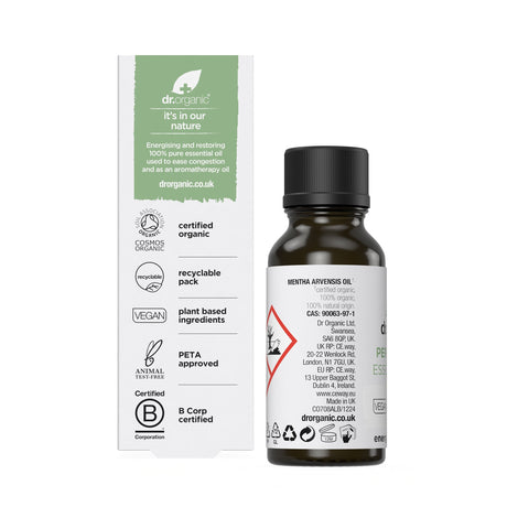 Aceite Esencial de Menta · Dr Organic · 10 ml