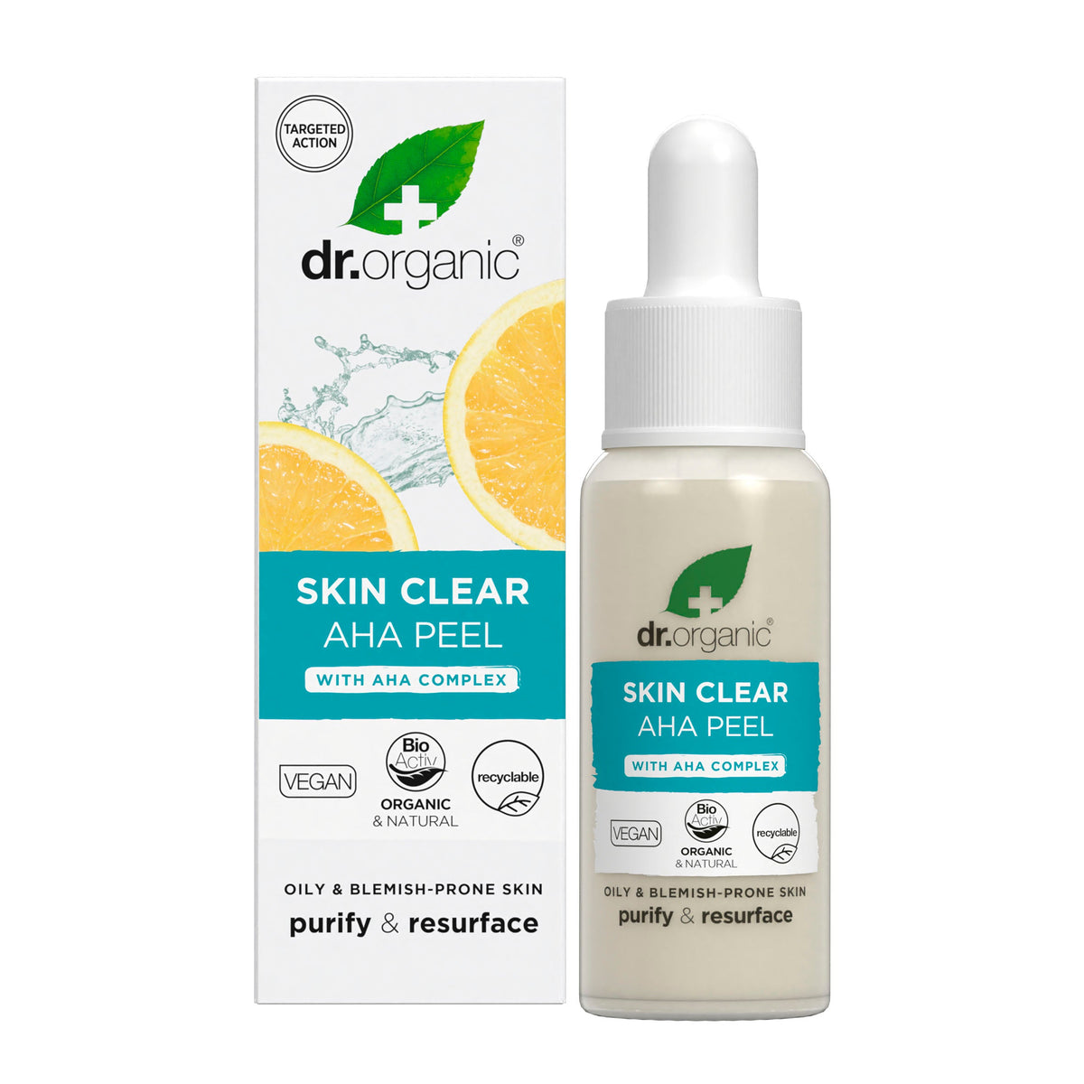 Peeling AHA Purificante Skin Clear · Dr Organic · 30 ml