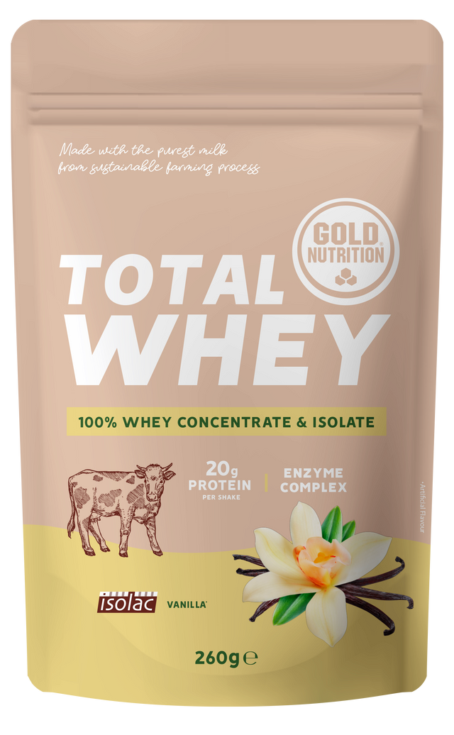Total Whey Vanilla · Gold Nutrition · 260 gramos