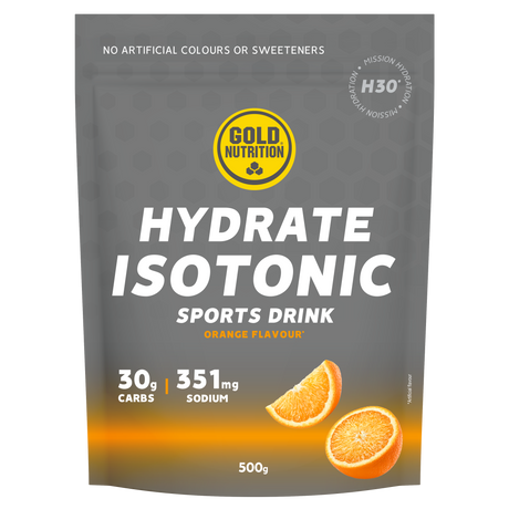 Hydrate Isotonic H30 Naranja · Gold Nutrition · 500 gramos