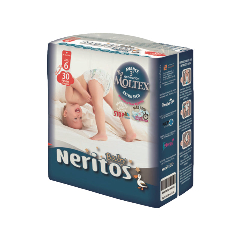 Pañales Neritos By Moltex Talla 6 · Baby Neritos · 30 unidades