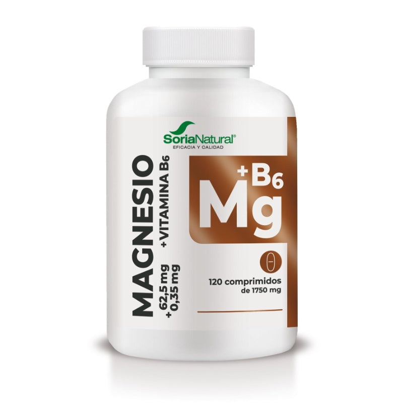 Magnesio + Vitamina B6 - Liberación Sostenida · Soria Natural · 120 comprimidos