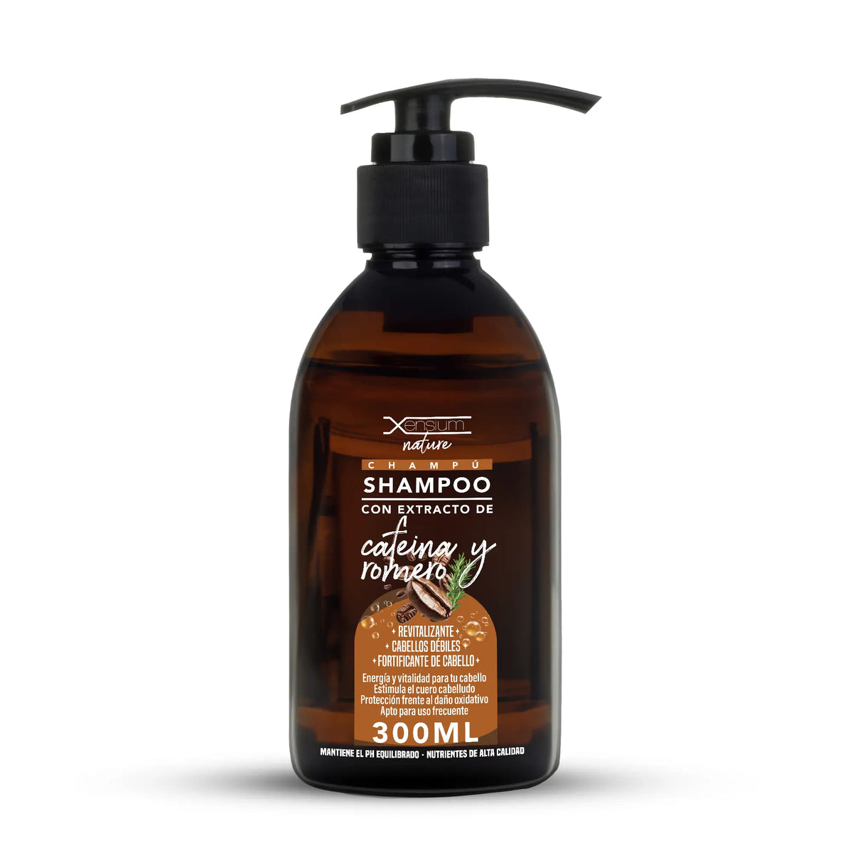 Champú Extracto de Cafeína y Romero · Xensium · 300 ml