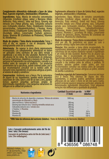 Jalea Real con Ginseng + Schisandra · Sanon · 12 sticks