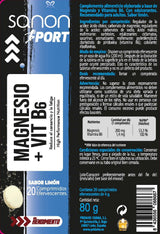 Magnesio + Vitamina B6 · Sanon Sport · 20 comprimidos efervescentes
