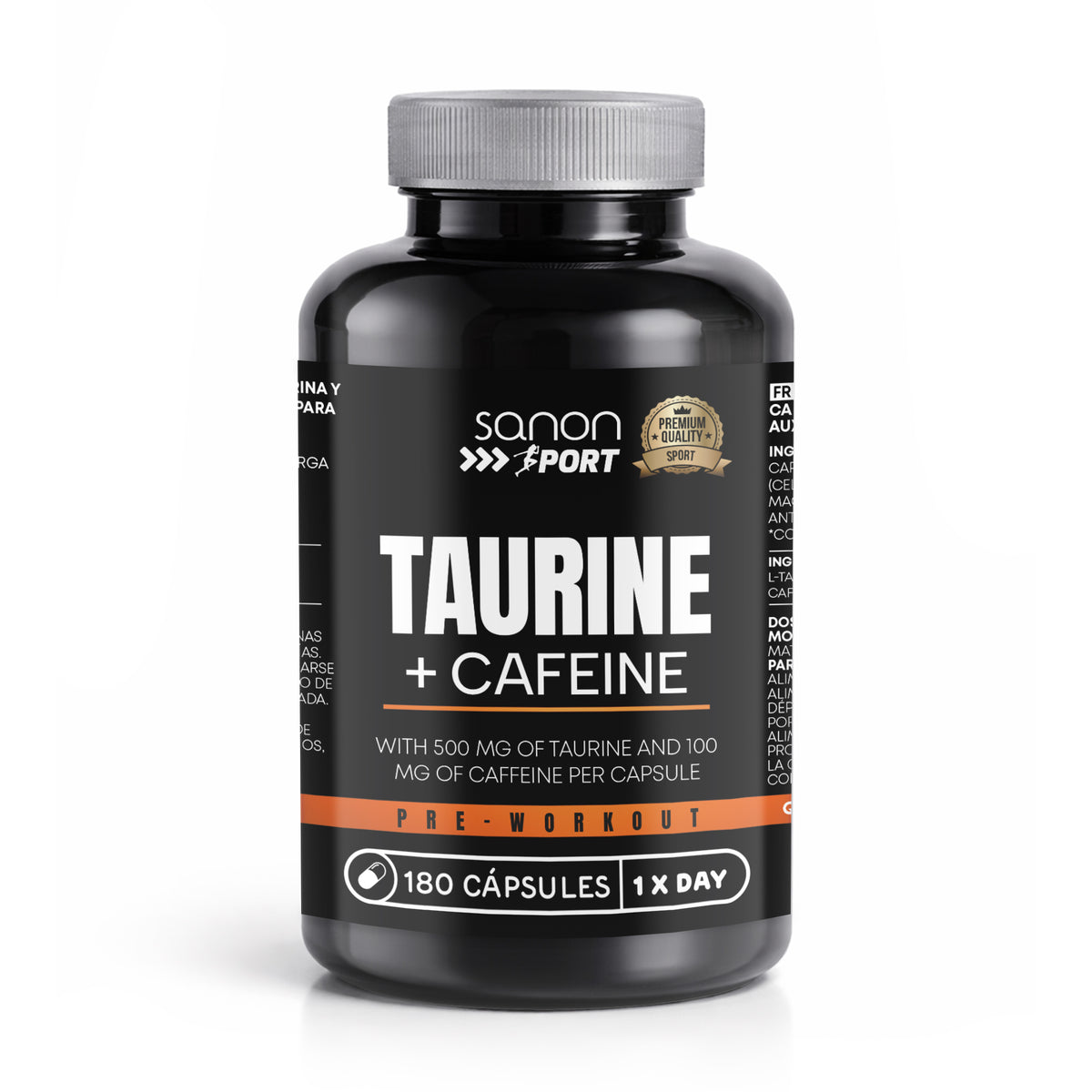 Taurina + Cafeína · Sanon Sport · 180 cápsulas