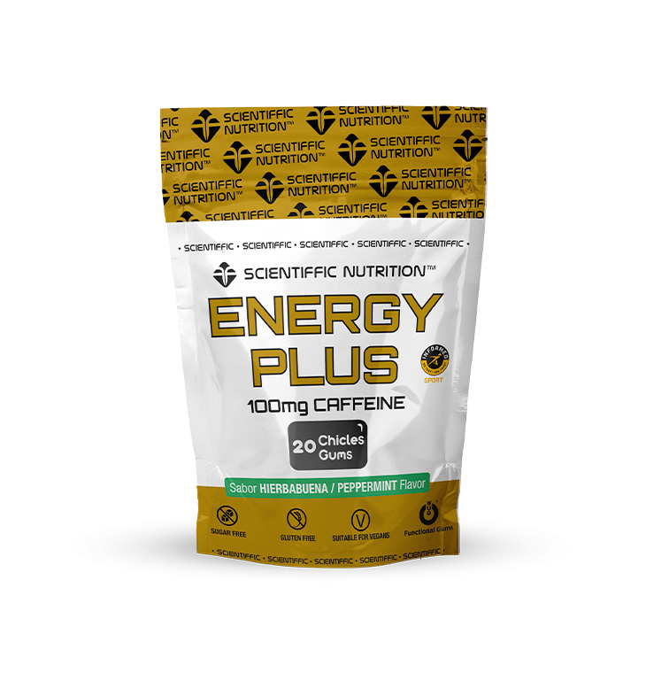 Chicles Energy Plus · Scientiffic Nutrition · 20 chicles