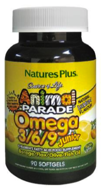 Animal Parade Omega 3-6-9 Junior · Nature's Plus · 90 perlas
