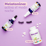 Melatonina Líquida 1 mg · Sura Vitasan — infografía melatoninas