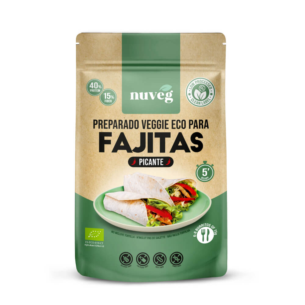 Preparado Veggie Picante Eco para Fajitas · Nuveg · 120 gramos