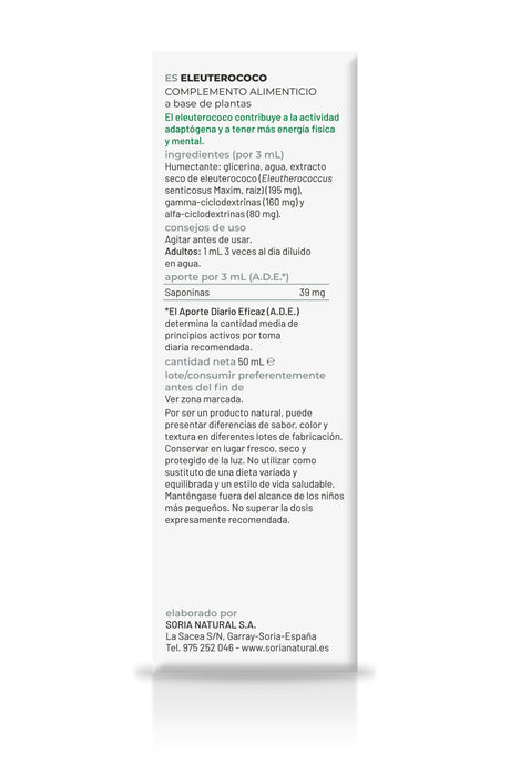 Extracto Natural de Eleuterococo · Soria Natural · 50 ml