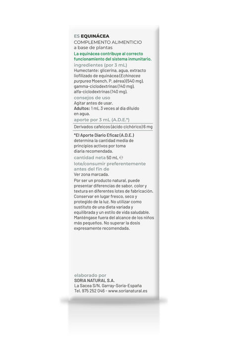 Extracto Natural de Equinácea · Soria Natural · 50 ml