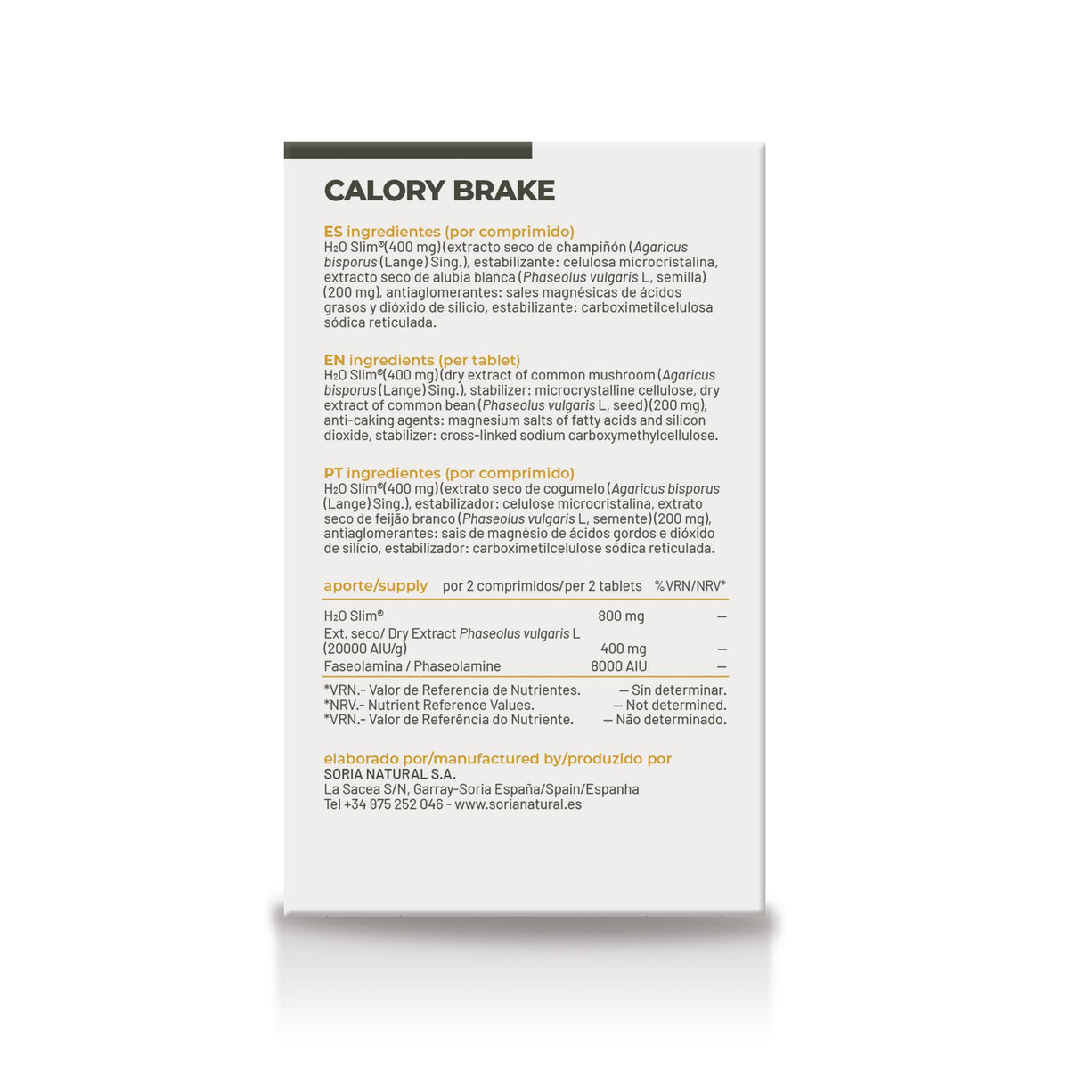 Calory Brake · Soria Natural · 24 comprimidos - 6