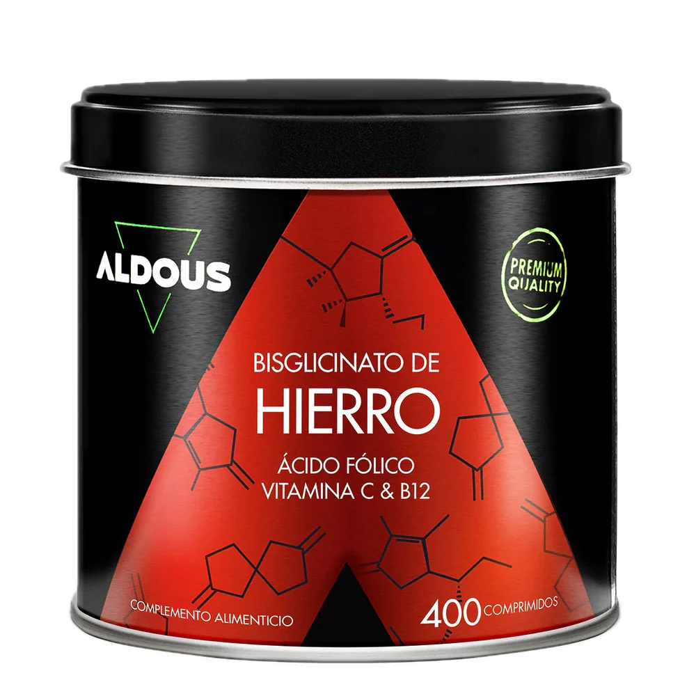 Hierro con Vitamina C, Ácido Fólico y B12 · Aldous · 400 comprimidos