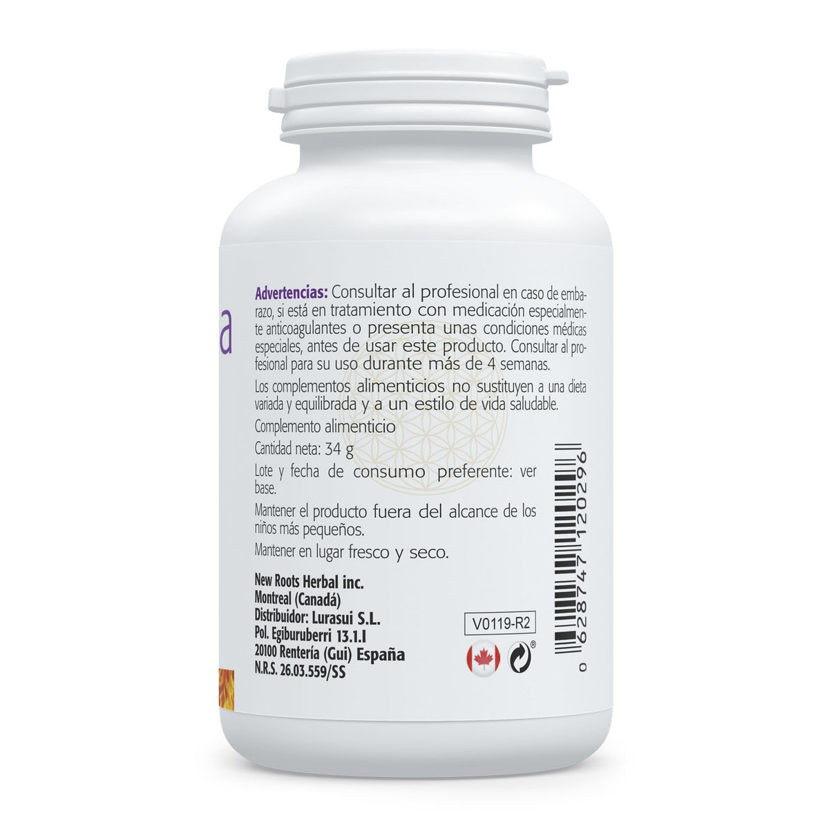 Ginkgo Fórmula · Sura Vitasan — información nutricional