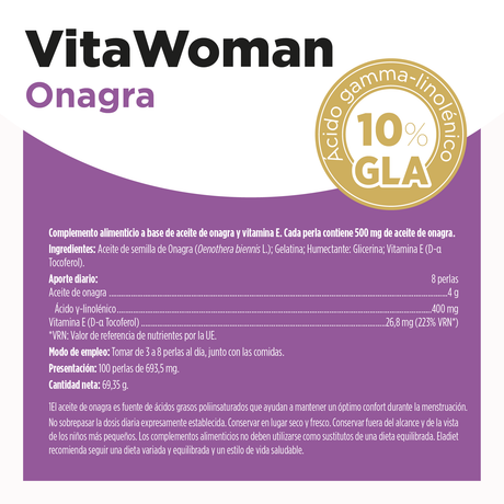 VitaWoman Onagra · Eladiet · 450 perlas