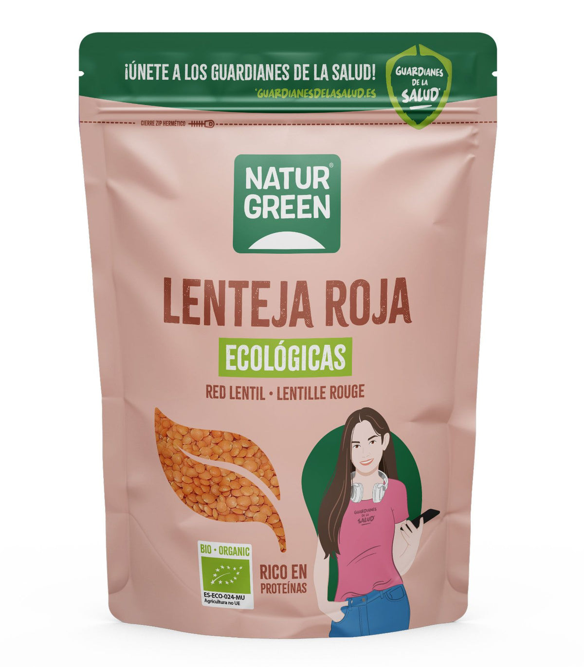 Lenteja Roja Bio · Naturgreen · 500 gramos