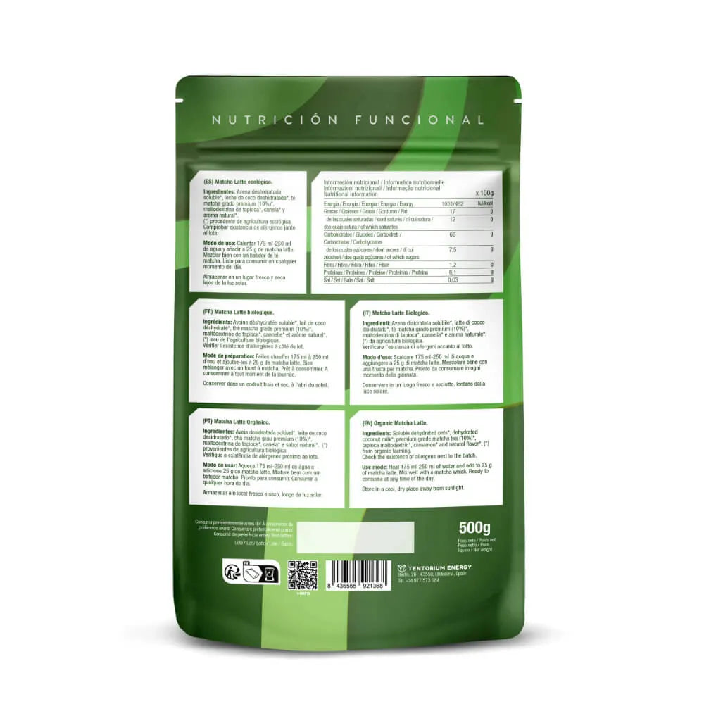 Matcha Latte Extra Cream Eco · Energy Feelings · 500 gramos