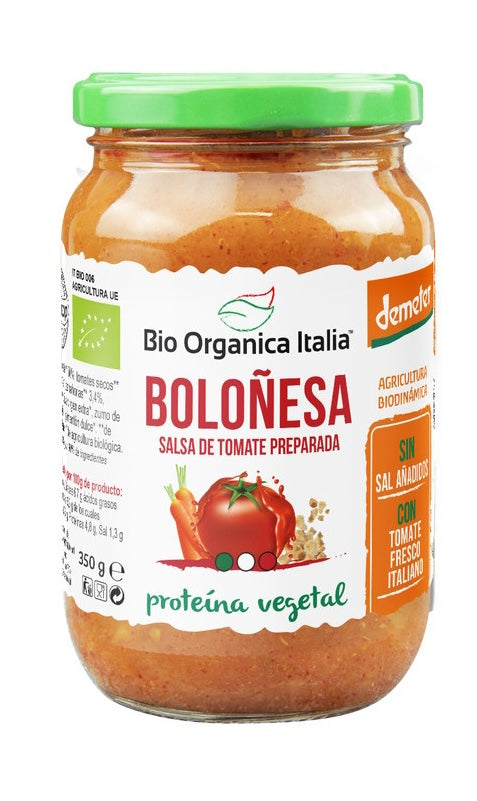 Salsa de Tomate Boloñesa Vegana · Bio Organica Italia · 350 gramos
