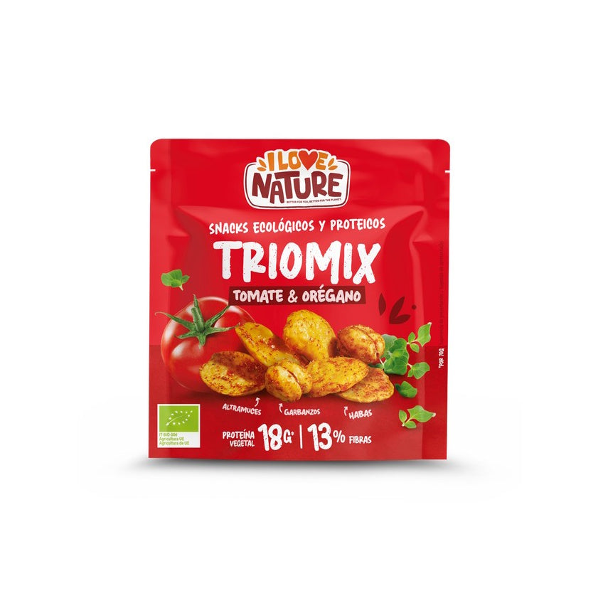 Snack Protein Triomix Tomate y Orégano · I Love Nature · 70 gramos
