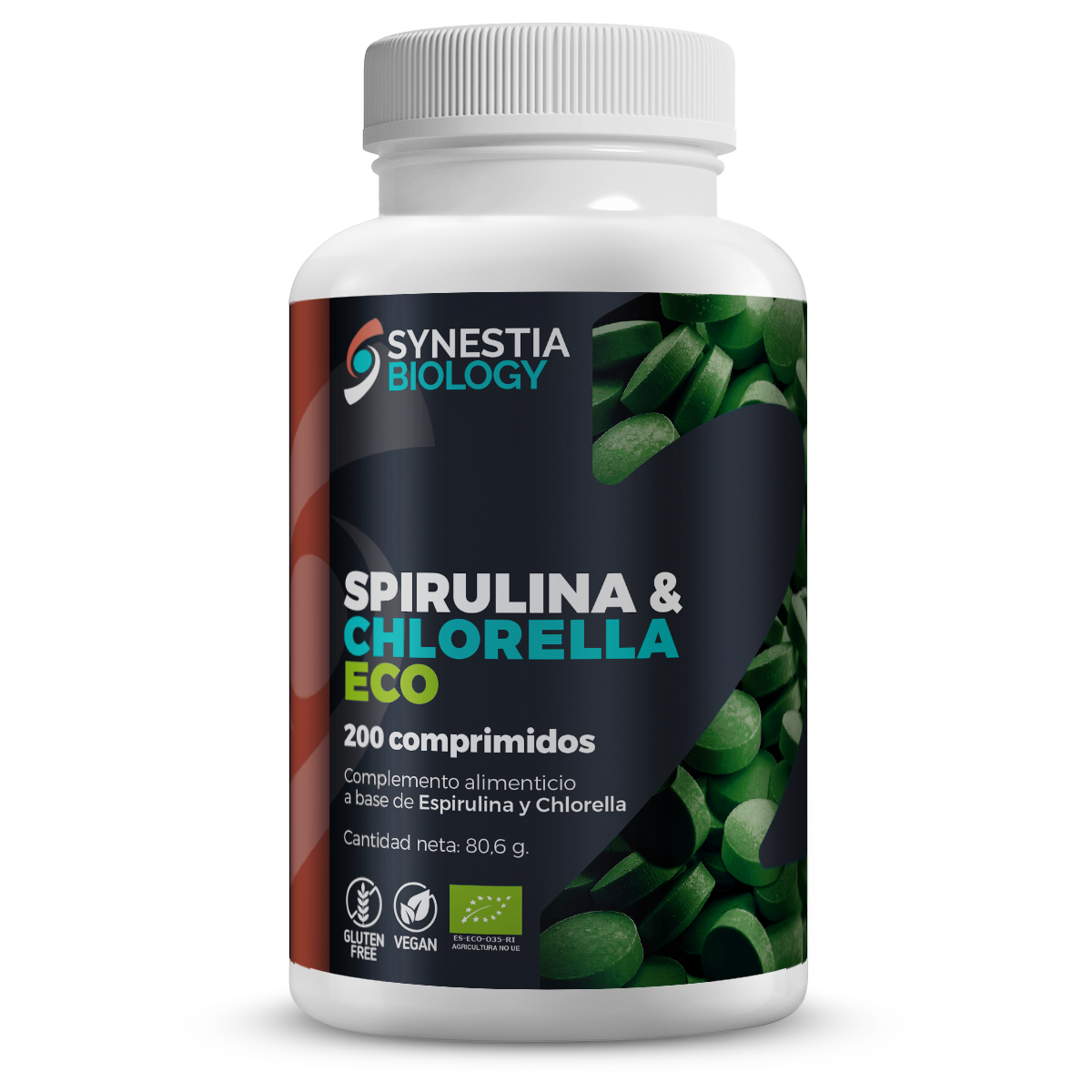 Spirulina & Chlorella Eco · Synestia Biology · 200 comprimidos