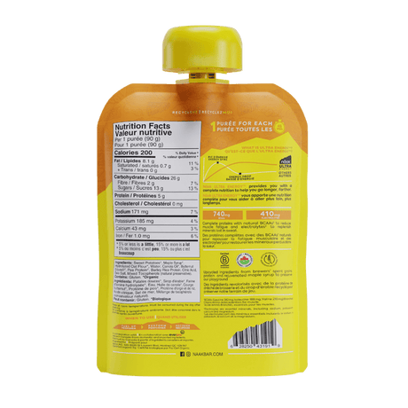 Puré Ultra Energy Boniato-Calabaza · Naak · 90 gramos