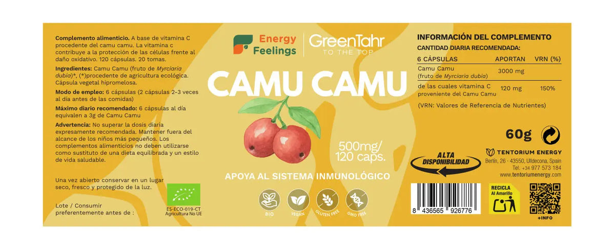 Camu Camu Eco · Energy Feelings · 120 cápsulas