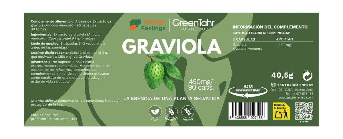 Graviola · Energy Feelings · 90 cápsulas