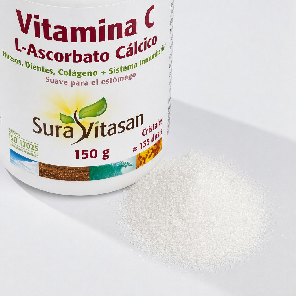 Vitamina C L-Ascorbato Cálcico · Sura Vitasan — presentación polvo
